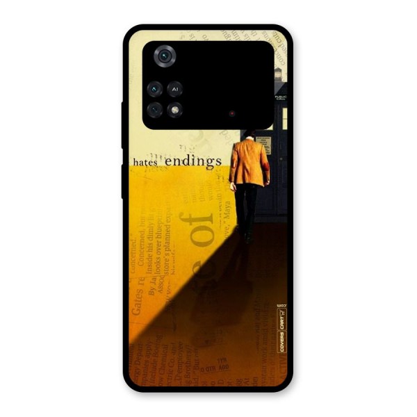 Hates Endings Glass Back Case for Poco M4 Pro 4G