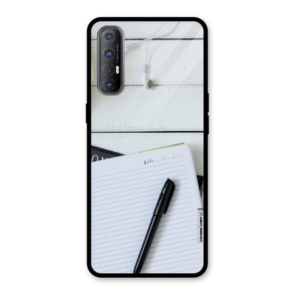 Headphones Notes Glass Back Case for Oppo Reno3 Pro