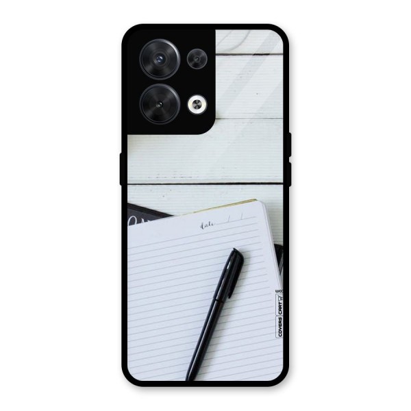 Headphones Notes Glass Back Case for Oppo Reno8 5G