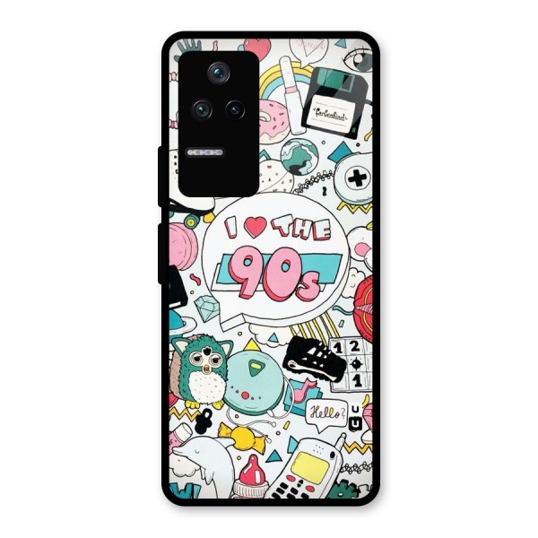 Heart 90s Glass Back Case for Poco F4 5G