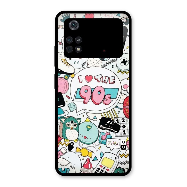 Heart 90s Glass Back Case for Poco M4 Pro 4G