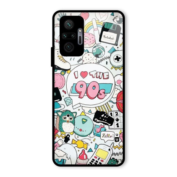 Heart 90s Glass Back Case for Redmi Note 10 Pro