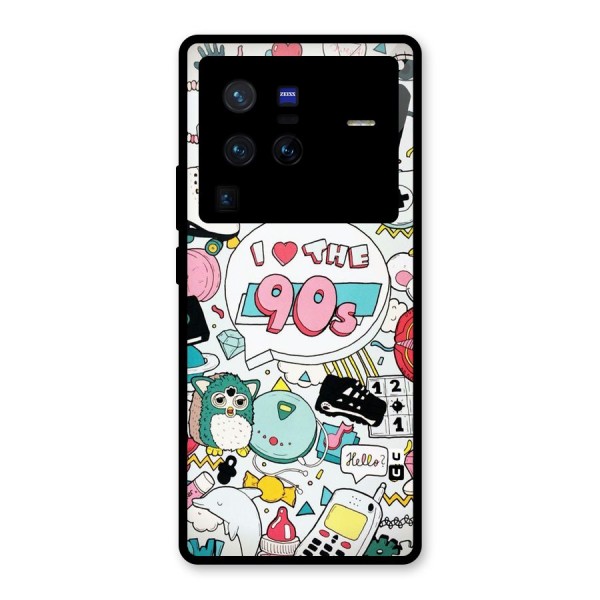 Heart 90s Glass Back Case for Vivo X80 Pro