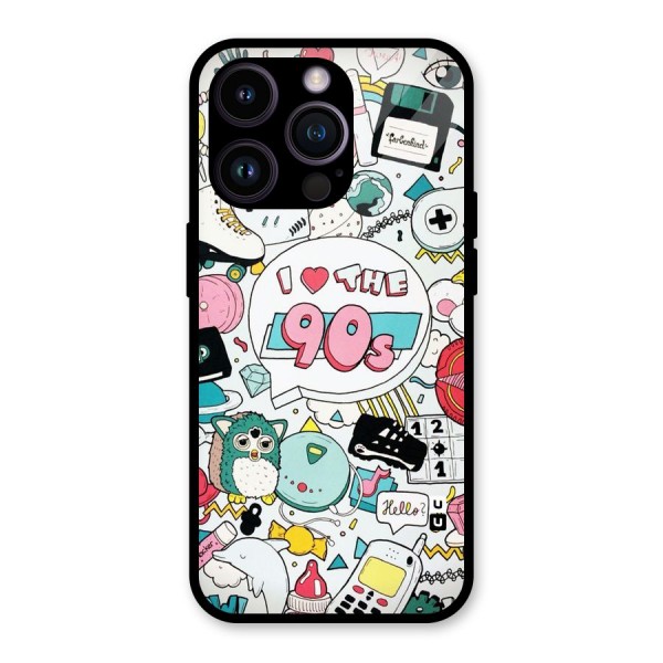 Heart 90s Glass Back Case for iPhone 14 Pro