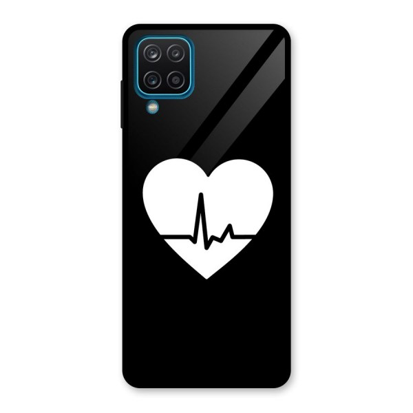 Heart Beat Glass Back Case for Galaxy A12