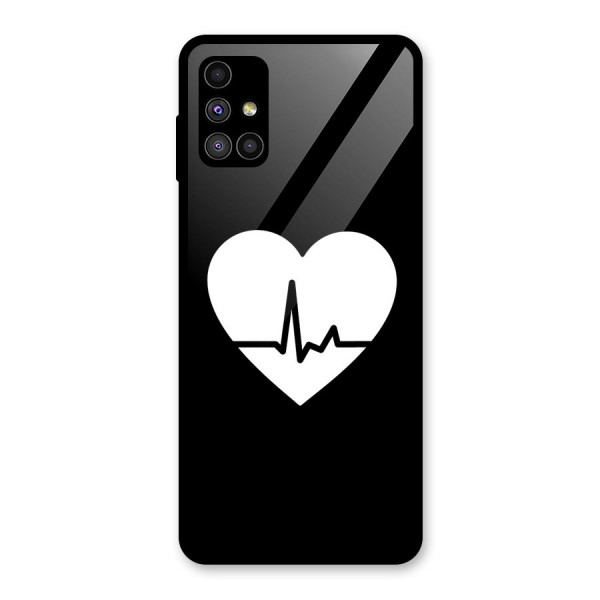 Heart Beat Glass Back Case for Galaxy M51