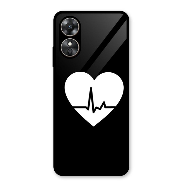 Heart Beat Glass Back Case for Oppo A17