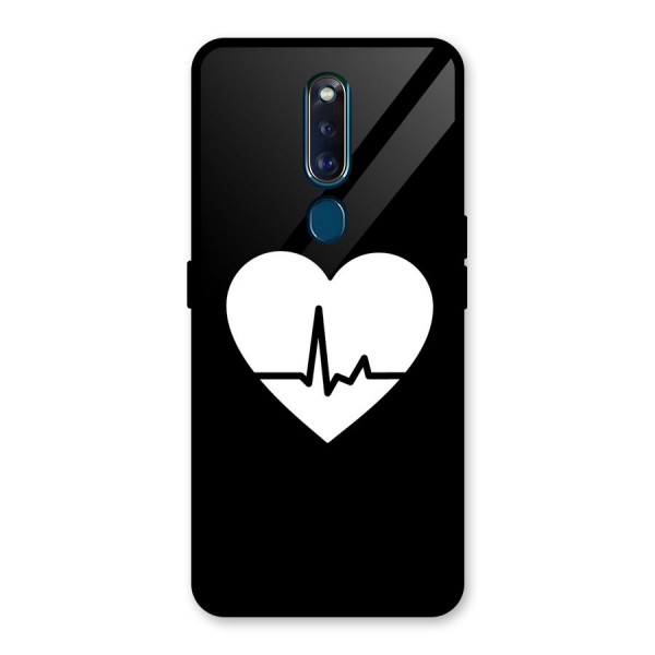 Heart Beat Glass Back Case for Oppo F11 Pro