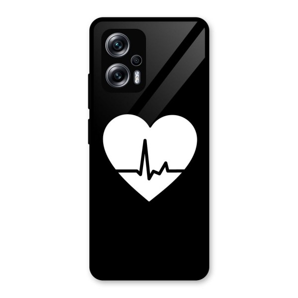 Heart Beat Glass Back Case for Redmi K50i