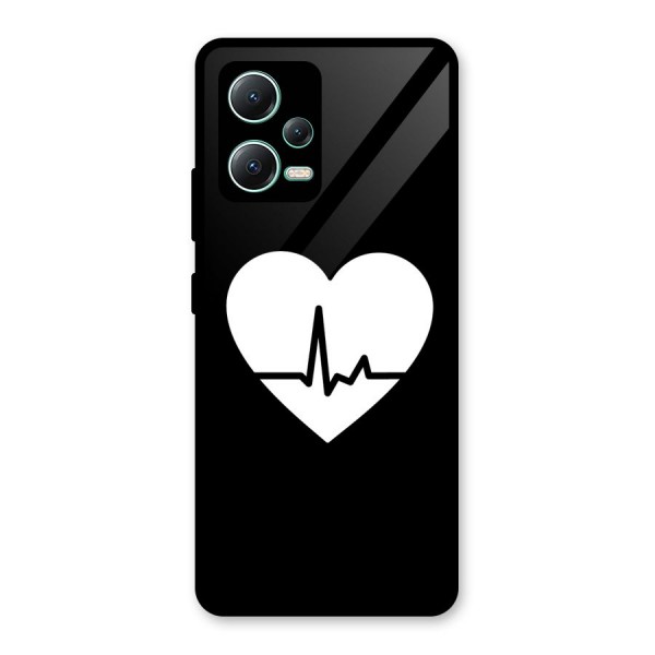 Heart Beat Glass Back Case for Redmi Note 12 5G