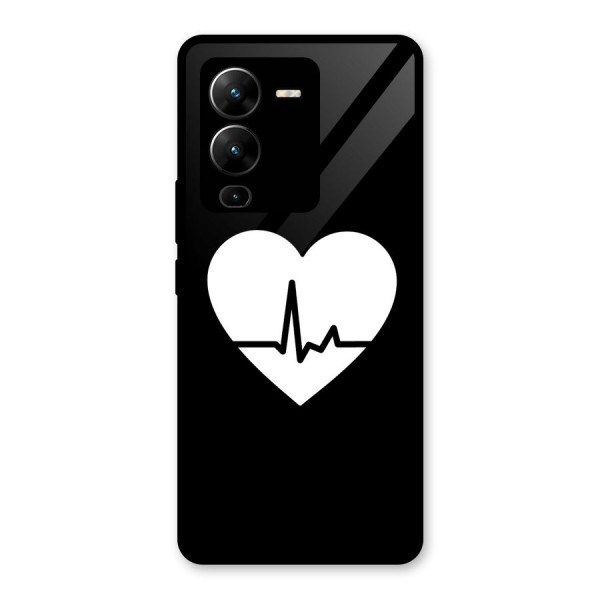 Heart Beat Glass Back Case for Vivo V25 Pro