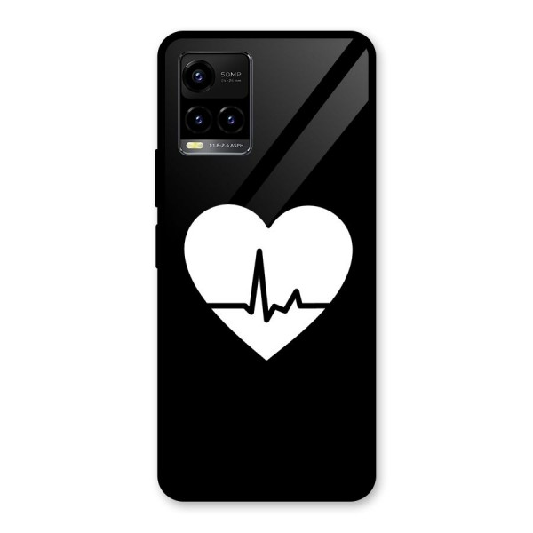 Heart Beat Glass Back Case for Vivo Y21 2021