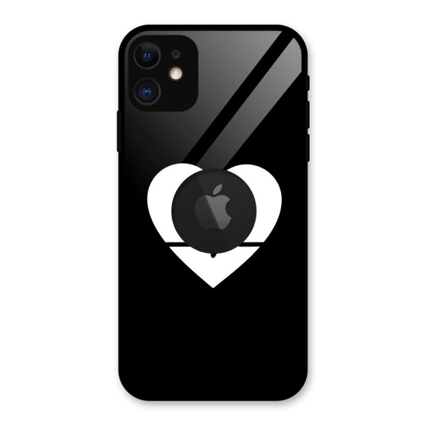 Heart Beat Glass Back Case for iPhone 11 Logo Cut