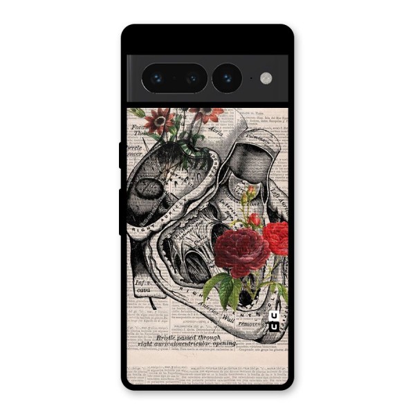 Heart Newspaper Glass Back Case for Google Pixel 7 Pro