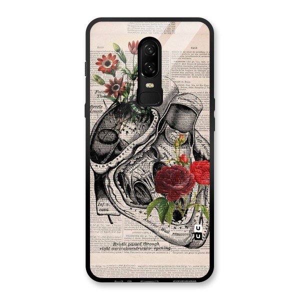 Heart Newspaper Glass Back Case for OnePlus 6