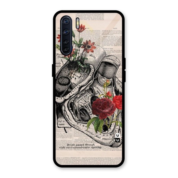 Heart Newspaper Glass Back Case for Oppo F15