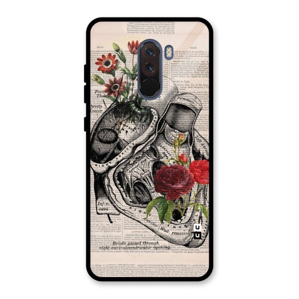 Heart Newspaper Glass Back Case for Poco F1