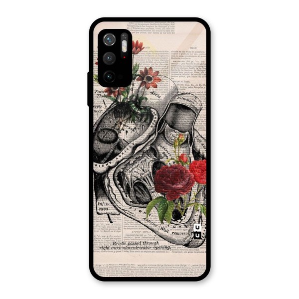 Heart Newspaper Glass Back Case for Poco M3 Pro 5G