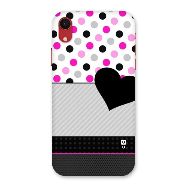 Heart Polka Stripes Back Case for iPhone XR