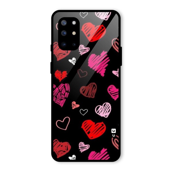 Hearts Art Pattern Glass Back Case for OnePlus 8T