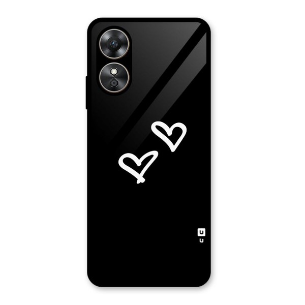 Hearts Love Glass Back Case for Oppo A17