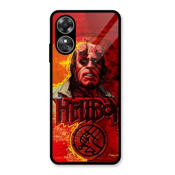 Hellboy Artwork Glass Back Case for Oppo A17