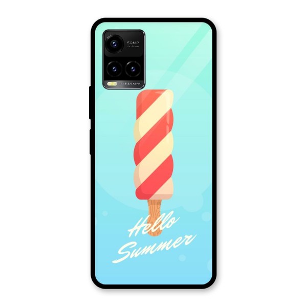 Hello Summer Glass Back Case for Vivo Y21 2021