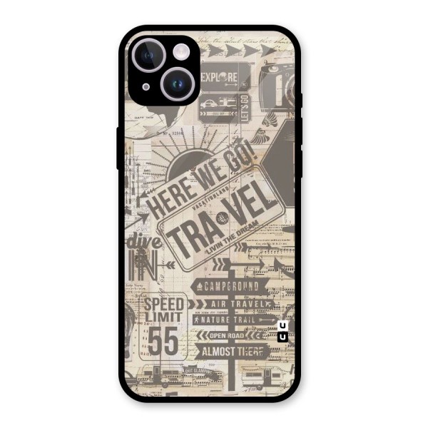 Here We Travel Glass Back Case for iPhone 14 Plus