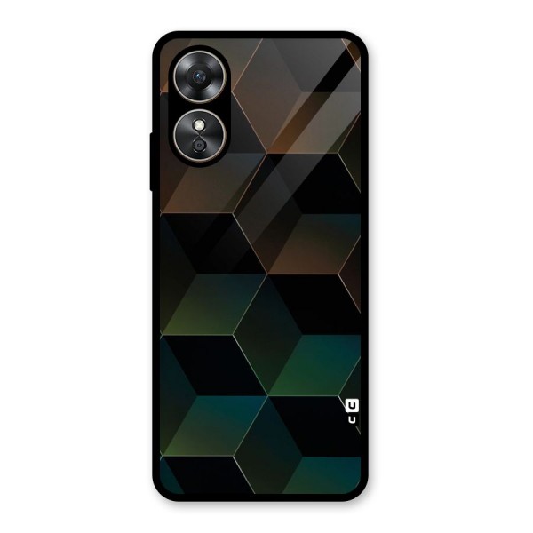 Hexagonal Design Glass Back Case for Oppo A17