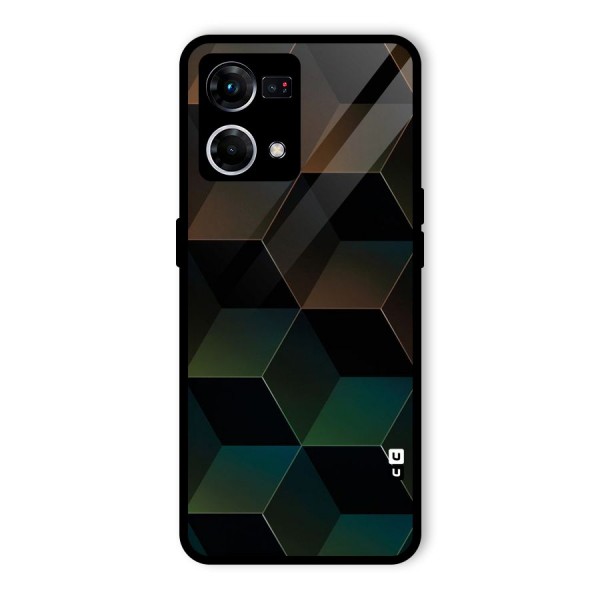 Hexagonal Design Glass Back Case for Oppo F21s Pro 4G