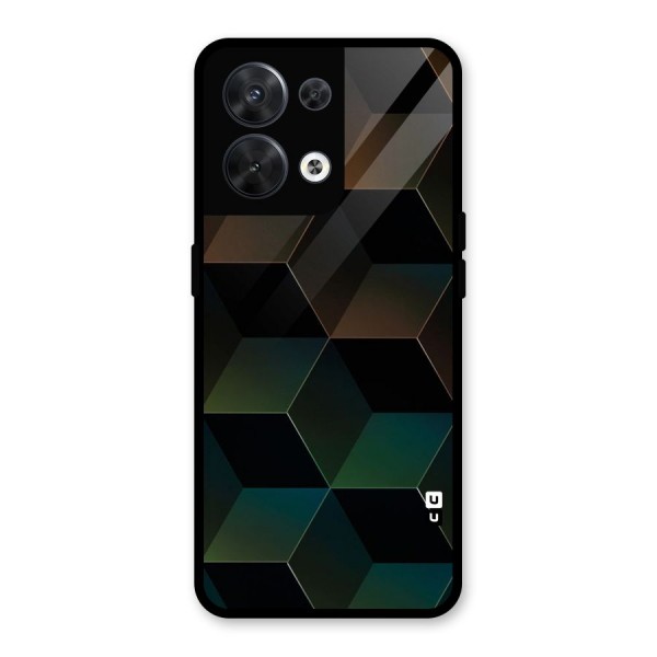 Hexagonal Design Glass Back Case for Oppo Reno8 5G