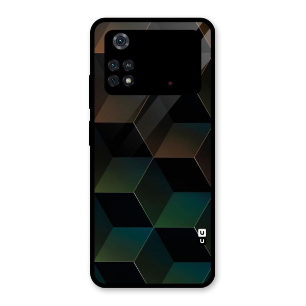 Hexagonal Design Glass Back Case for Poco M4 Pro 4G