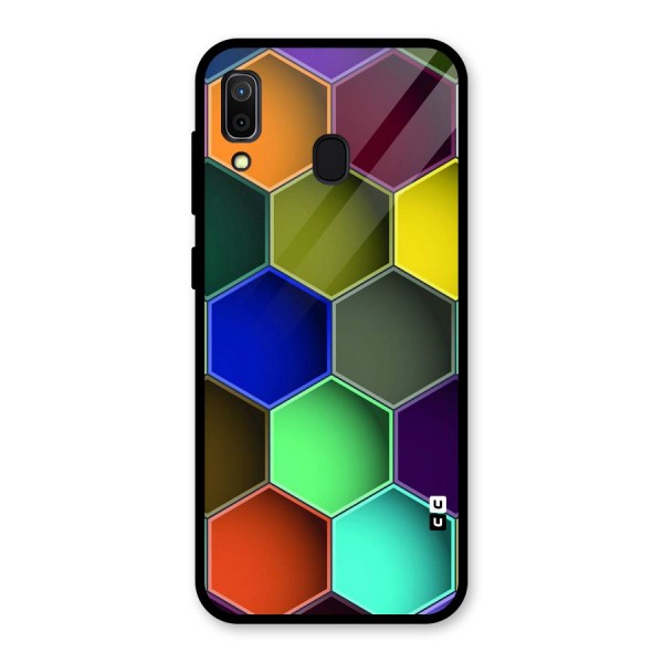 Hexagonal Palette Glass Back Case for Galaxy A30