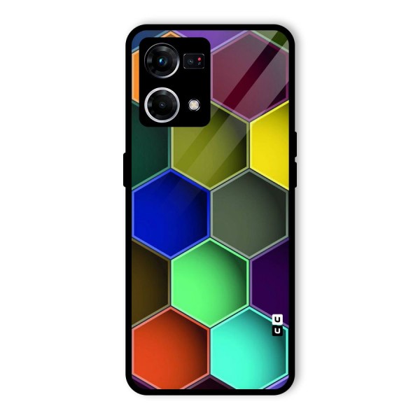 Hexagonal Palette Glass Back Case for Oppo F21s Pro 4G