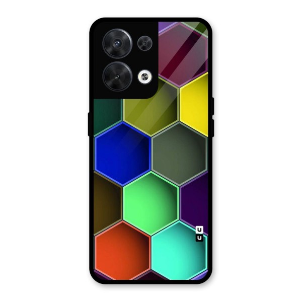 Hexagonal Palette Glass Back Case for Oppo Reno8 5G