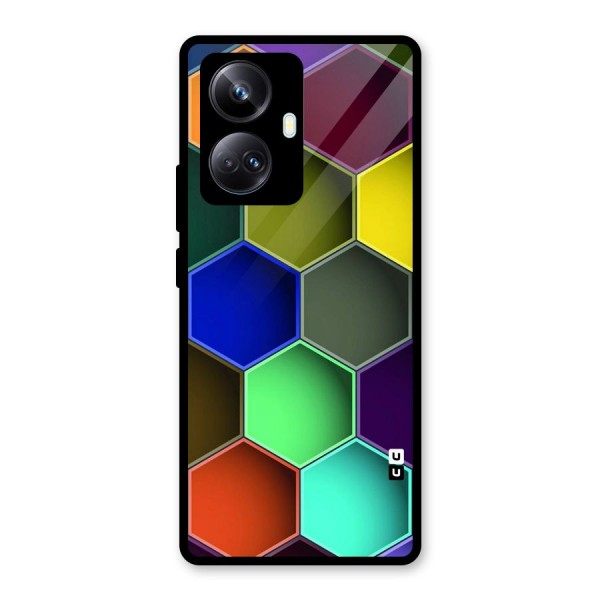 Hexagonal Palette Glass Back Case for Realme 10 Pro Plus