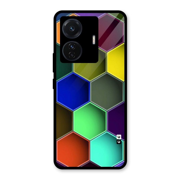 Hexagonal Palette Glass Back Case for Vivo T1 Pro