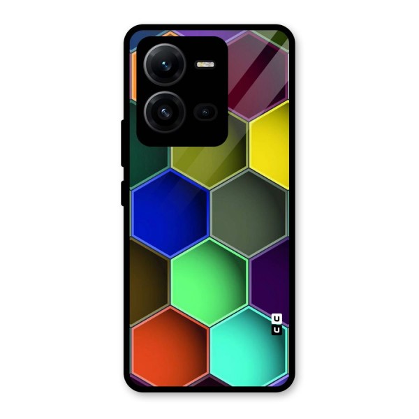 Hexagonal Palette Glass Back Case for Vivo V25