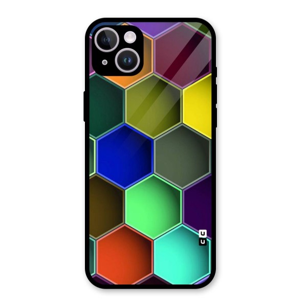 Hexagonal Palette Glass Back Case for iPhone 14 Plus