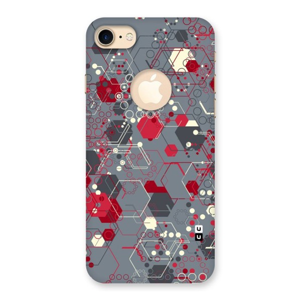 Hexagons Pattern Back Case for iPhone 8 Logo Cut