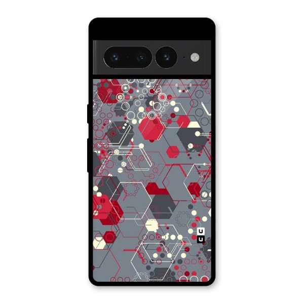 Hexagons Pattern Glass Back Case for Google Pixel 7 Pro