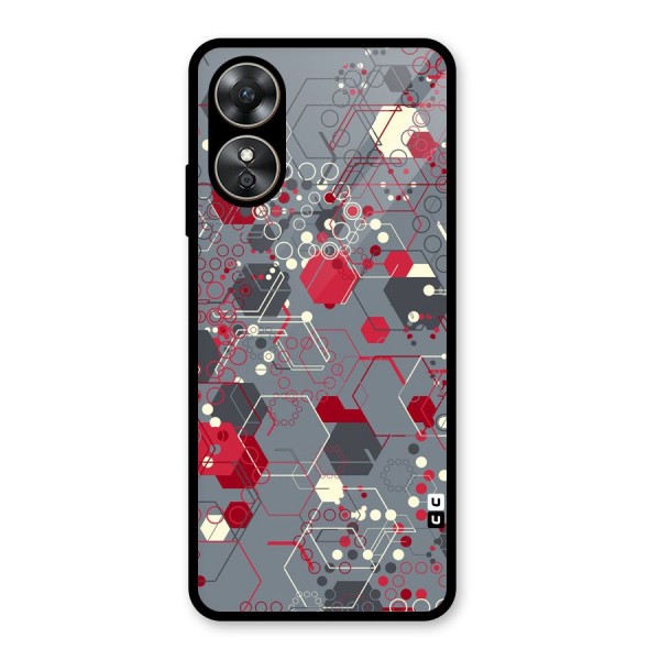 Hexagons Pattern Glass Back Case for Oppo A17