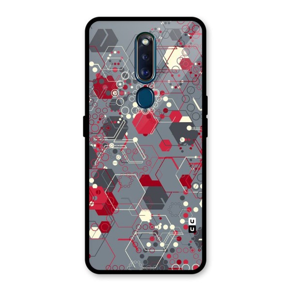 Hexagons Pattern Glass Back Case for Oppo F11 Pro