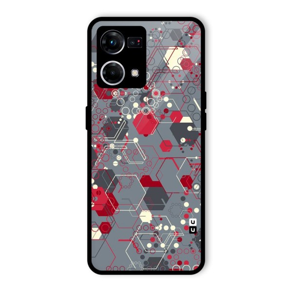 Hexagons Pattern Glass Back Case for Oppo F21s Pro 4G