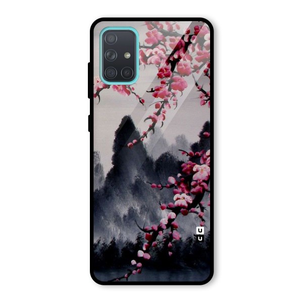 Hills And Blossoms Glass Back Case for Galaxy A71
