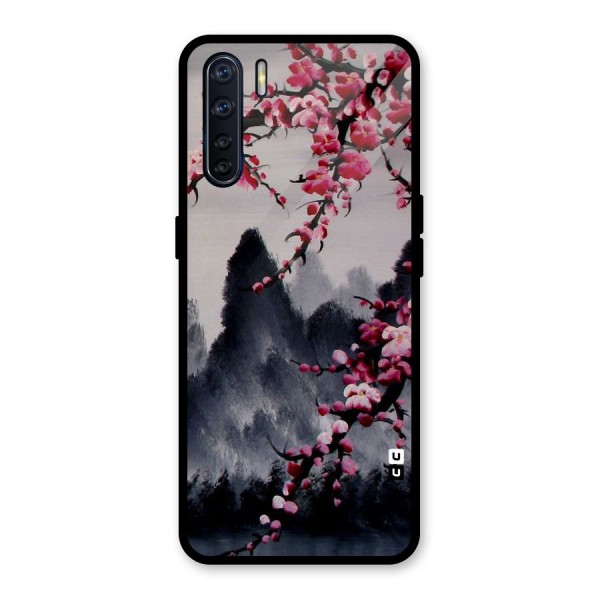 Hills And Blossoms Glass Back Case for Oppo F15