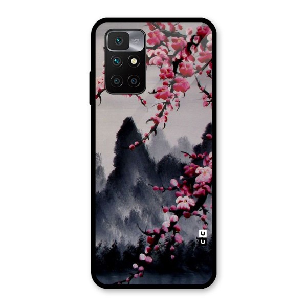 Hills And Blossoms Glass Back Case for Redmi 10 Prime