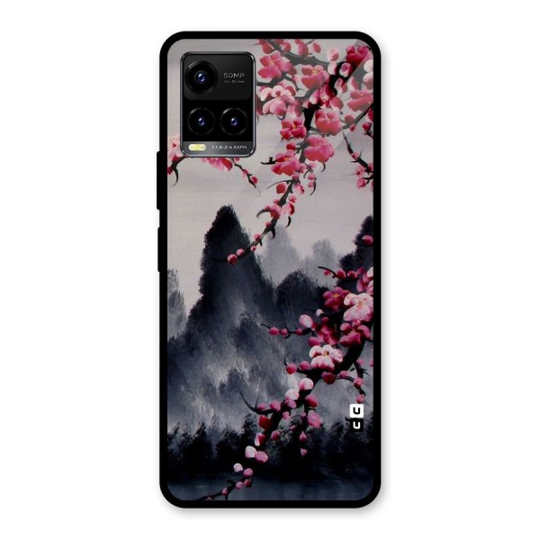 Hills And Blossoms Glass Back Case for Vivo Y21T