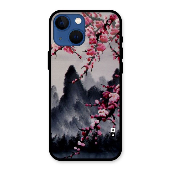 Hills And Blossoms Glass Back Case for iPhone 13 Mini