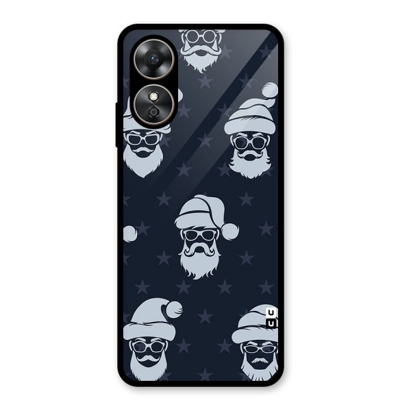 Hipster Santa Glass Back Case for Oppo A17